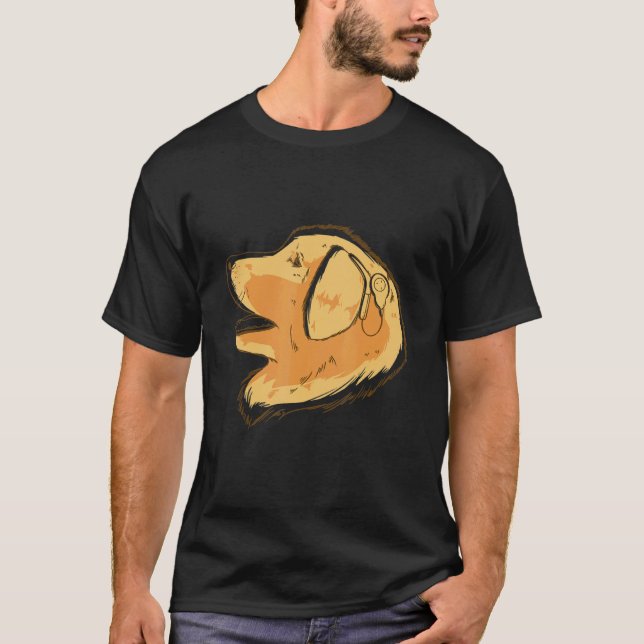 Camiseta Cachorro golden retriever adorável implante coclea (Frente)