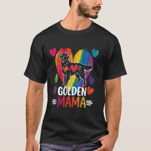 Camiseta Cachorro Golden Retriever Colorido com Coração Gra