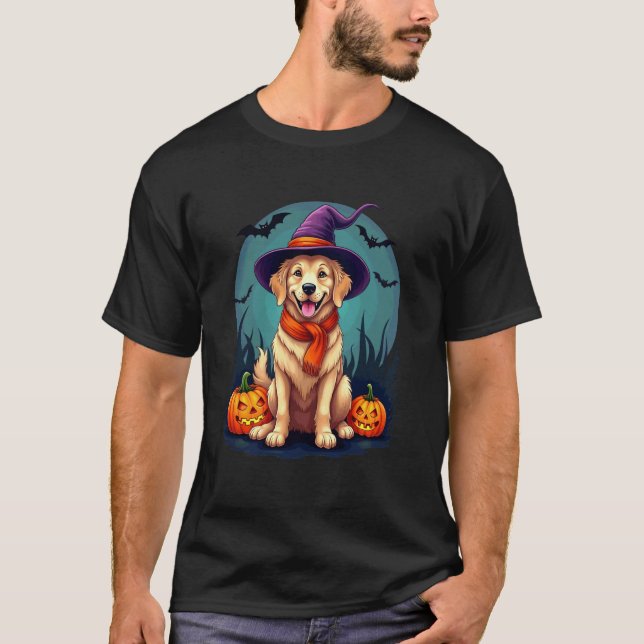Camiseta Cachorro Golden Retriever do Halloween (Frente)