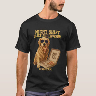 Camiseta Cachorro Golden Retriever Engraçado Comendo Pizza