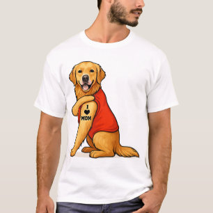 Camiseta Cachorro golden retriever engraçado Eu Amo Mãe Ama