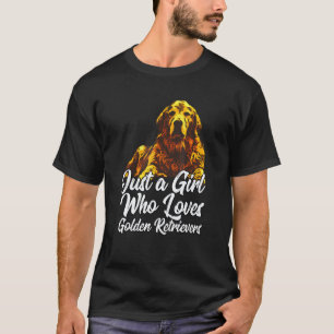 Camiseta Cachorro Golden Retriever Fofo  Apenas Uma Garota 