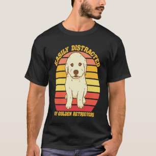 Camiseta Cachorro Golden Retriever Fofo facilmente distraíd