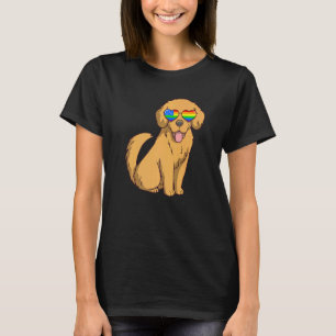 Camiseta Cachorro Golden Retriever Lgbt Arco-íris Bandeira