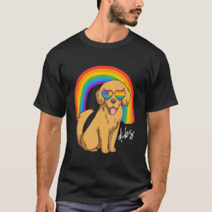 Camiseta Cachorro Golden Retriever Lgbt Óculos Arco-íris Or