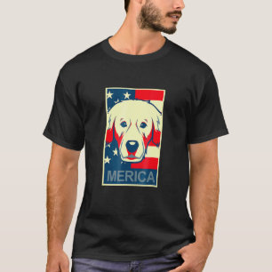 Camiseta Cachorro Golden Retriever Merica 4 De Jul