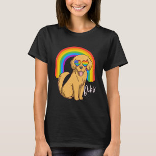 Camiseta Cachorro Golden Retriever Óculos Arco-Íris Lgbt Or