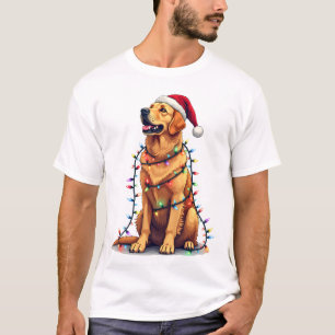 Camiseta Cachorro Golden Retriever Papai Noel Natal Xmas Lu