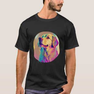 Camiseta Cachorro Golden Retriever pôr do sol 80 Retrowave