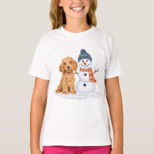 Cachorro Goldendoodle no Inverno Fofinho Boneco de