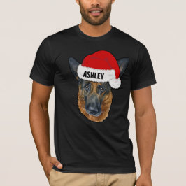 Camiseta Cachorro Grande de Natal German shepherd Bonito