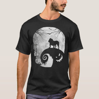 Camiseta Cachorro-Grande E Cachorro-Moon-Halloween Cachorro