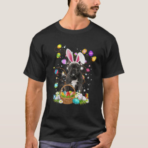 Camiseta Cachorro-Grande Francês Cachorro Páscoa Ovos Engra