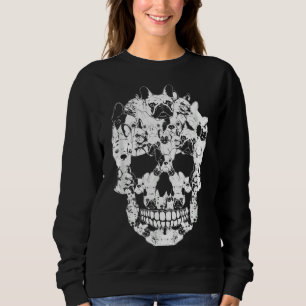 Camiseta Cachorro-Grande Francês Gráfico Halloween Skull Co