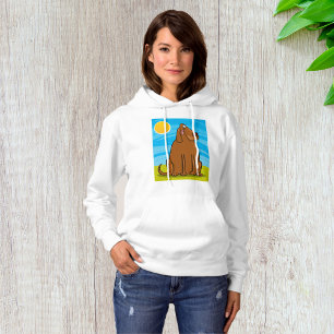 Camiseta Cachorro Grande Marrom Engraçado Sentado ao Sol