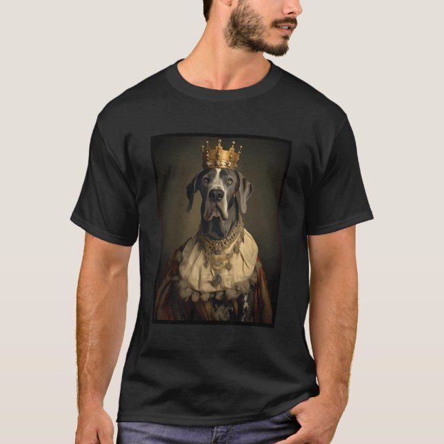 Camiseta Cachorro Grande Retrato Renascentista Pet Mãe (Frente)