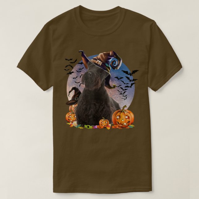 Camiseta Cachorro Halloween Scottish Terrier Jack O Lantern (Frente do Design)