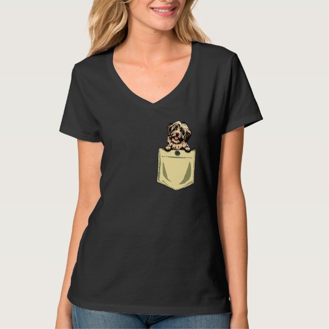 Camiseta Cachorro Havanês No Bolso (Frente)