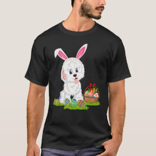 Camiseta Cachorro Havanês Páscoa De Ovo Caçando Ervas Bunny