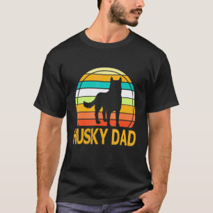Camiseta Cachorro Husky Engraçado Vintage Dia Feliz do Pai