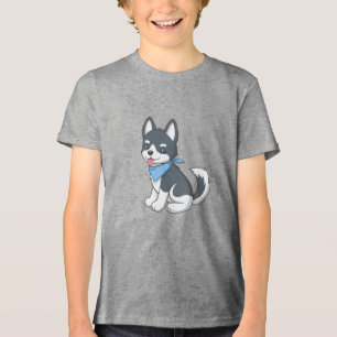 Camiseta Cachorro Husky Filhote Desenho Fofo