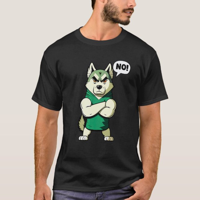 Camiseta cachorro Husky  Não diz  Não (Frente)