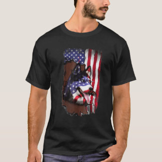 Camiseta Cachorro Husky Patriótico Engraçado Bandeira Ameri