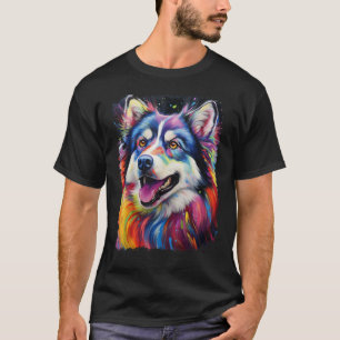 Camiseta Cachorro Husky Pop Art