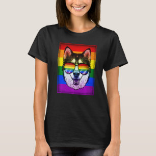Camiseta Cachorro Husky Siberiano Gay Engraçado Arco-íris O
