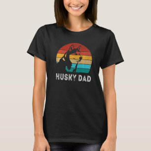 Camiseta Cachorro Husky Siberiano Pai Divertido Retro