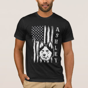 Camiseta Cachorro Husky Siberiano Patriota dos EUA Pet US