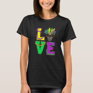 Camiseta Cachorro I Love Puppy Mardi Gras Men Women Kids