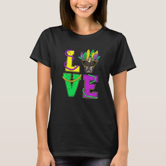 Camiseta Cachorro I Love Puppy Mardi Gras Men Women Kids (Frente)