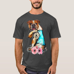 Camiseta Cachorro Inglês Adoro Dia de as mães de Tatuagem M
