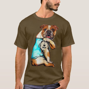 Camiseta Cachorro Inglês Adoro Dia de as mães de Tatuagem M