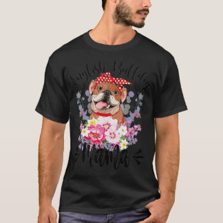 Camiseta Cachorro Inglês Mama Floral Cachorro Bonito Mães M