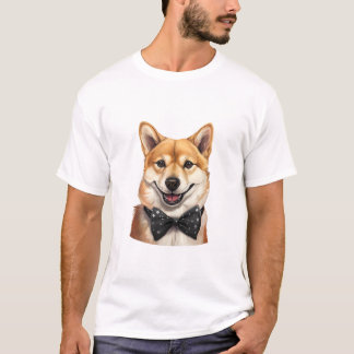 Camiseta Cachorro Inu Vestindo Tie Arco