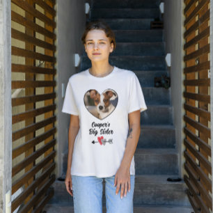 Camiseta Cachorro irmã mais velha personalizada foto e text