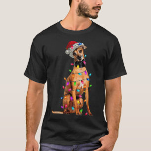 Camiseta Cachorro Italiano Cachorro Árvore de Natal Luzes d