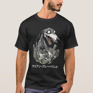 Camiseta Cachorro Italiano Greyhound Divertido Monstro Kaij