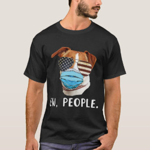 Camiseta Cachorro Jack Russell Usando Máscara Facial Bandei