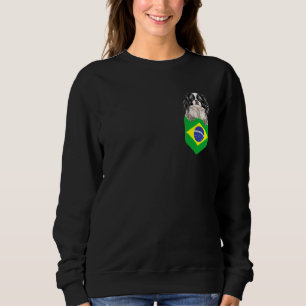 Camiseta Cachorro Japonês Chin com Bandeira do Brasil no Bo