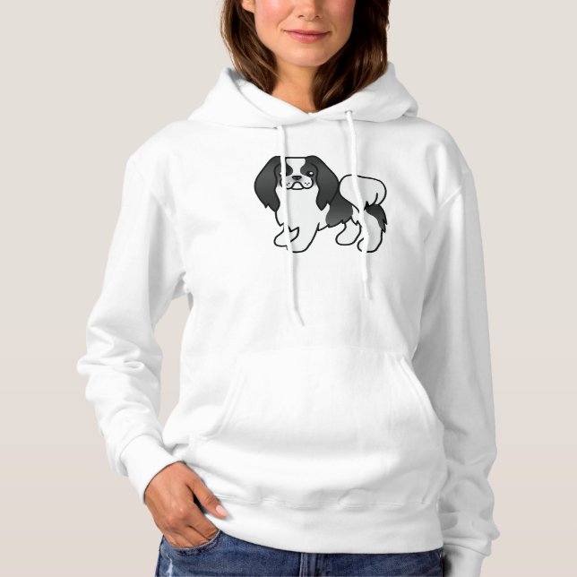 Camiseta Cachorro Japonês Chin Preto E Branco Desenho Anima (Frente)