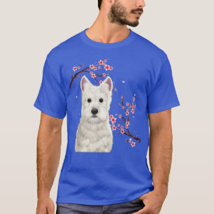Camiseta Cachorro japonês Flor Sakura Flor V