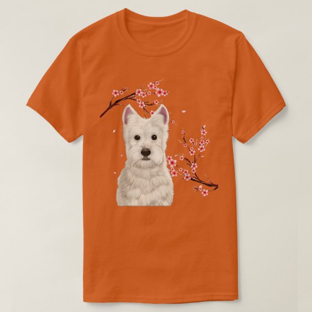 Camiseta Cachorro japonês Flor Sakura Flor V (Frente do Design)