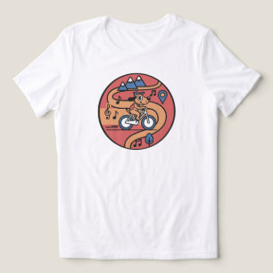 Camiseta Cachorro Jogado na Bicicleta - Cartoon Retroativo 