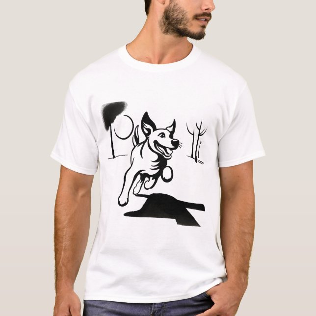 Camiseta Cachorro Jogando Bola (Frente)