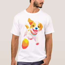 Camiseta Cachorro Jogando Bola