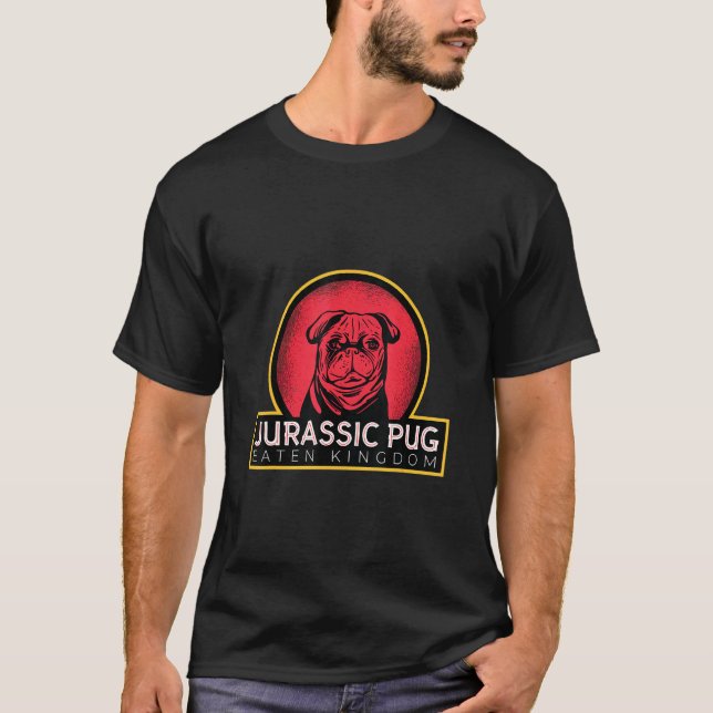 Camiseta Cachorro jurássico pug comido reino (Frente)