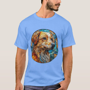 Camiseta Cachorro Kangal Mosaico Colorido de Vidro Estampad